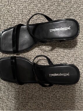 Jeffrey Campbell jelly slide Square-Toe Double-Strap Sandals